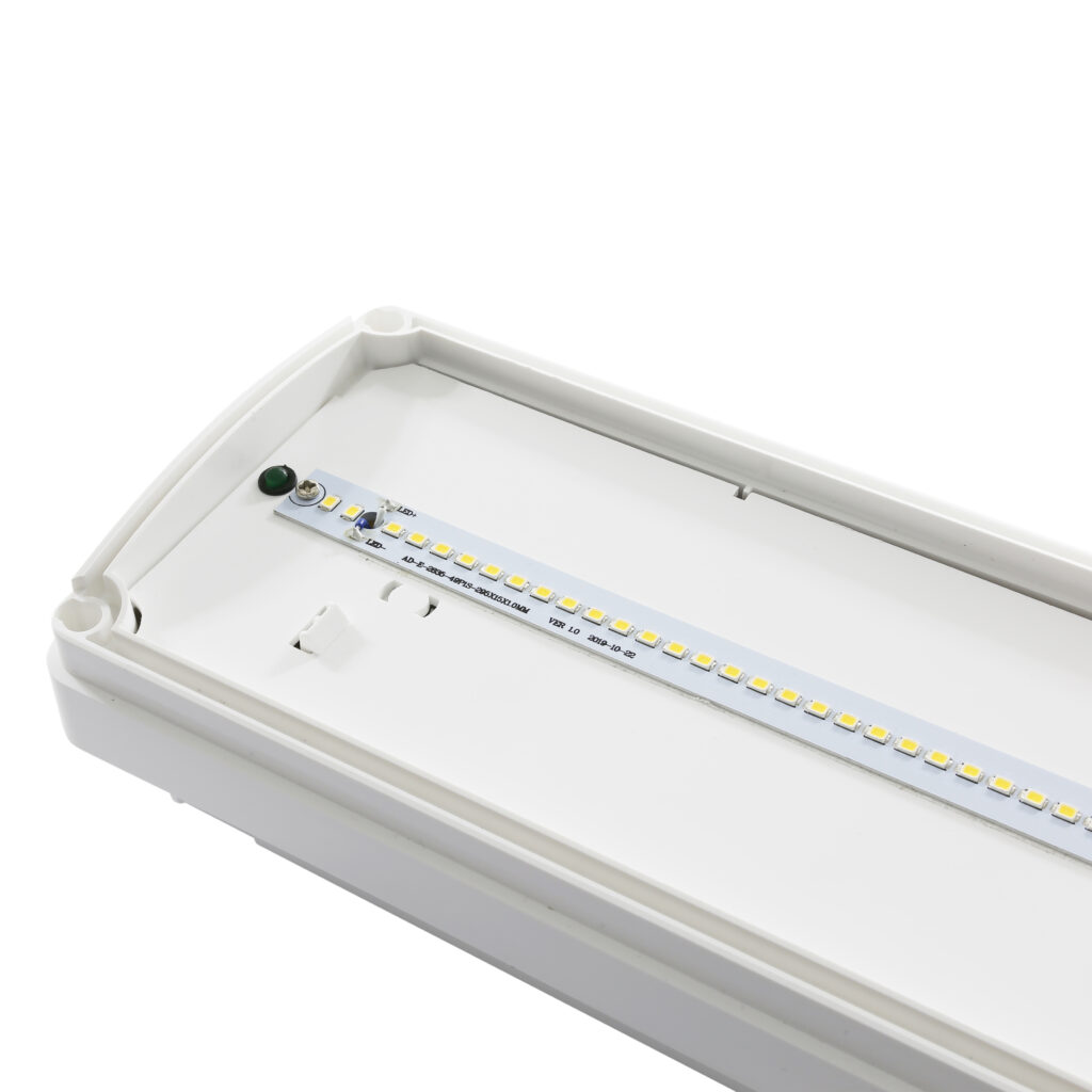 Binnenzijde van het Prague armatuur met LED-strip en accu