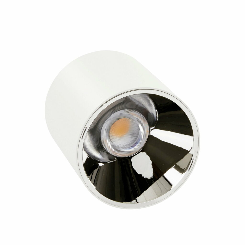 Rome opbouwspot in wit met glanzende reflector
